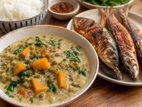 Ginataang Monggo with Fried Fish